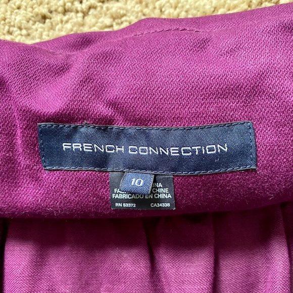 French Connection Purple Twill Cotton and Linen Blend Utility Jacket - Picture 11 of 13